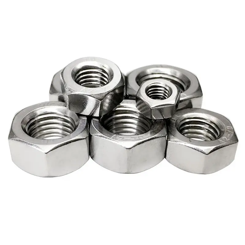 Polished Free Sample China Stock High Quality Polished Hex Nut M8 M12 M16 Stainless Steel 304 316 DIN934 Hex Head Nut