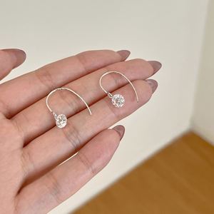 Dylam Charm Dainty Champagne Gold Rhodium Plated 925 Silver Tiny Dangle Dance 5A Zirconia <b>Hook</b> <b>Earrings</b> Stud <b>Earrings</b> Jewelry - Product Image 3