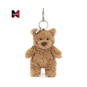 Etiquetas colgantes con acabado gelatinoso y 3 etiquetas, Llavero de peluche de acero estampado Oso de Barcelona con diseño de berenjena, Regalos al por mayor - Product Image 2