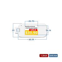 Étiquette de rayon électronique de 1,3 pouce, étiquette de prix numérique ESL, affichage E-ink Epaper, quatre couleurs, pour supermarché, commerce de détail