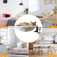 BunnyHi MW026 Ama-zon Vente Chaude Meubles pour Animaux de Compagnie Lit de Bureau pour Chat Robuste Hamac avec Tapis en Peluche Doux Lavable pour Lit de Bureau pour Chat d'Intérieur