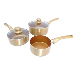 Modern Ceramic Marble Coated Pot Pan Glass Lids Bakelite Handles Non-Stick Forged Aluminum 6-Piece Dishwasher Safe <b>Cookware</b> <b>Set</b> - Product Image 2