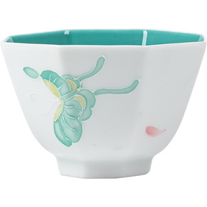 Guanlan Hand Painted Butterfly Flower Octagonal <b>Tea</b> Cup Porcelain Master Cup For Kung Fu <b>Tea</b> <b>Set</b> Afternoon <b>Tea</b> Use - Product Image 5