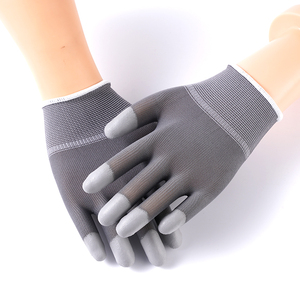 Guantes de trabajo personalizados para hombre, guantes de mano para construcción de jardín, guantes de seguridad resistentes a los cortes con revestimiento de <span class=keywords><strong>PU</strong></span>, logotipo personalizado, gris - Product Image 4