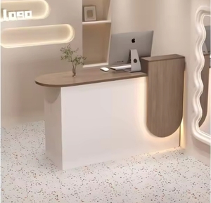 Mostrador de Recepción Moderno y Minimalista de Madera y Metal para Salón de Belleza, Bar o Tienda, con Color Personalizado - Product Image 2