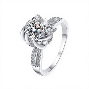 Bague de fiançailles vintage personnalisée en argent 925 plaqué platine, avec moissanite taille D VVS de 2, 3 ou 5 carats, sertie à griffes, certifiée GRA - Product Image 3