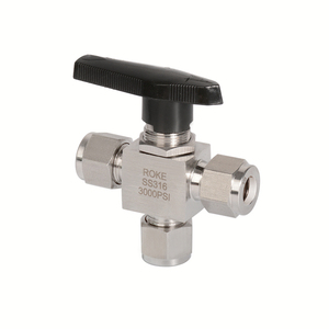 SS316 1/4 Compression Manual <strong>Ball</strong> <strong>Valve</strong> 3000psi-6000psi 3-Way <strong>Instrument</strong> for Gas Water Acid Oil General Purpose Customizable OEM - Product Image 3