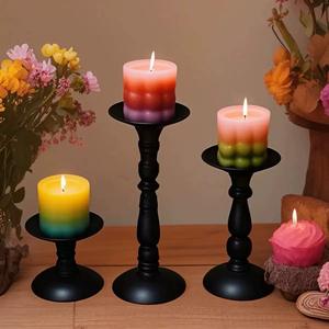 حامل شموع حديدي بتصميم أمريكي عتيق من المصنع مباشرة، زينة ديكور لطاولة الطعام، نموذج عمود روماني <span class=keywords><strong>DR</strong></span>-240127 - Product Image 1