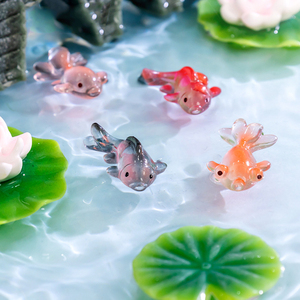 Mini figurines de poissons colorées en résine, décorations de paysage pour aquarium, breloques de poissons rouges, ornements, accessoires de bricolage - Product Image 4