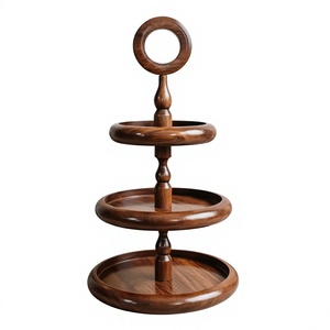 Soporte Redondo de Madera Ecológico Hecho a Mano para Tartas, Pedestal para Postres, Apto para Lavavajillas, Estilo Rústico para el Hogar, Panadería, Bodas - Product Image 3