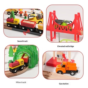 Juego de <span class=keywords><strong>Tren</strong></span> de Madera de 91 Piezas, Escala 1:5, Construcción de Lujo, Rompecabezas de Ensamblaje para Bebés y Niños Pequeños - Product Image 2