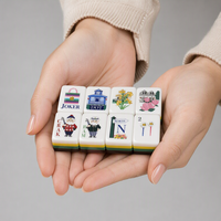 Ensemble de Mahjong de Luxe Personnalisé OEM en Acrylique, 160 Tuiles Gravées, Cadeau de Fêtes, Voyage de Fin de Semaine, Noël, Famille, Qualité Supérieure