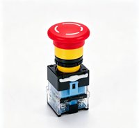 Bouton poussoir d'urgence STOP 22 mm LA38-11ZS-STOP Champignon 40 mm Réinitialisation par torsion Rouge Vert CE IP65 10A 1NO1NC 660V Bornes à vis