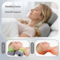 Oreiller de massage en mousse à mémoire de forme rechargeable par USB pour le cou, les épaules et le dos, avec chaleur, pétrissage, contrôle de la minuterie et batterie 2000 mAh
