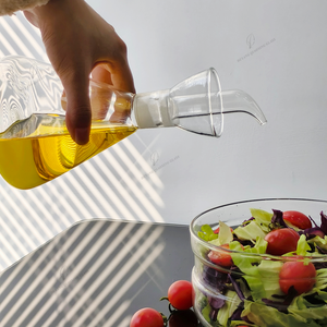 Dispensador de Aceite de Cocina de un Solo Orificio de 470 ml, Diseño Nuevo, Lata de Aceite Comestible de Vidrio de Borosilicato Alto, Seguro, Saludable, Fácil de Verter y Limpiar - Product Image 5