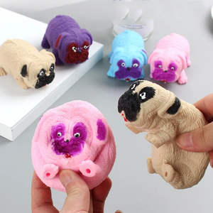 Dog Lovers Sensory Decompression Artifact Elastic <b>Pug</b> Pinching Sand-Filled Squeeze <b>Toy</b> with Slow Rebound Venting Feature - Product Image 1
