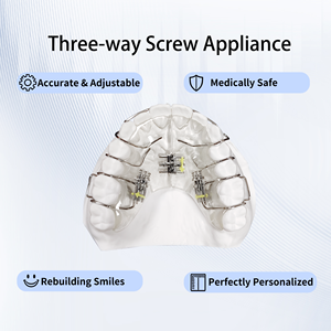 Vis orthodontique à trois voies <span class=keywords><strong>pour</strong></span> <span class=keywords><strong>appareil</strong></span> <span class=keywords><strong>dentaire</strong></span>, destinée à l'expansion de la voie <span class=keywords><strong>dentaire</strong></span> étroite et à la distalisation des molaires en malocclusion de classe II - Product Image 1