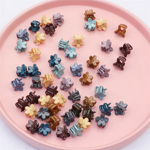 Accessoires de cheveux pour enfants, mini pinces à cheveux <span class=keywords><strong>en</strong></span> plastique coloré, <span class=keywords><strong>fleur</strong></span>, décoration de tresse, mignonnes poignées de cheveux pour la fête quotidienne - Product Image 5