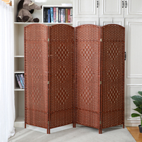 Séparateur de pièce mobile et écran pliable, 4 panneaux en diamant, tissage de fibres, partition de salle, mur d'intérieur pliable pour bureau