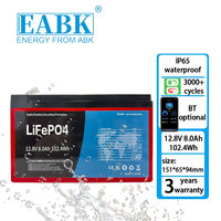 Kotak baterai DIY, penyimpanan energi surya, sistem daya Rumah EBAK 18650 baterai Lifepo4 sel prismatis 12V 8Ah baterai Lithium