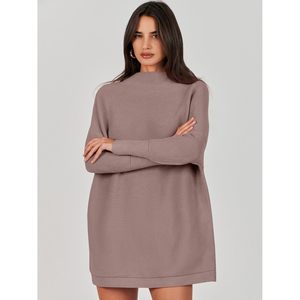 FOXA Women Oversized <b>Turtleneck</b> <b>Sweater</b> Dress Long Sleeve Loose Knit Casual Autumn Outfit Full Sleeve Anti Pilling - Product Image 4
