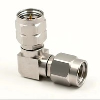 Connecteur d'interconnexion pour ondes millimétriques en acier inoxydable, 2.4/2.92-JWJG-1, mâle-mâle, 50 ohms, angle droit 90 degrés