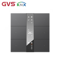 Nouveau thermostat multifonctionnel avec écran miroir en verre, 6 boutons, panneau de commande mural KNX pour maison intelligente avec sécurité