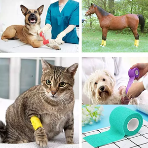 Autre produit sportif, <span class=keywords><strong>bandage</strong></span> auto-adhésif élastique cohésif non tissé Vet Wrap 10cm*4.5m pour la protection des pattes des animaux - Product Image 3