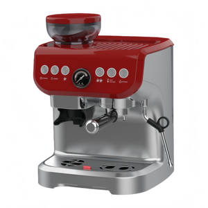 Professional Semi-Automatic Stainless Steel Multifunctional Espresso Machine - Electric with Built-in Grinder, Café-Grade - Product Image 1