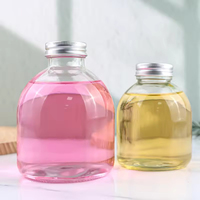 Envase de vidrio esmerilado de 300ml y 500ml con forma de bulbo, tapa de rosca de acero estañado, reciclable, para uso doméstico, para zumos, bebidas fermentadas y licores de frutas.