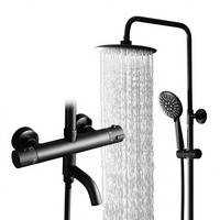 Ensemble de douche thermostatique pour usage domestique, mitigeur de bain-douche à pression accrue, conception tout en cuivre, verrouillage de la température à une touche, jet de pluie