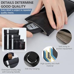 Yihuaxing 5-Mảnh Faraday Túi RFID Tín Hiệu Che Chắn Cho Điện Thoại Di Động & Máy Tính Bảng Không Thấm Nước Điện Tử Xử Lý Túi Chìa Khóa Chống Cháy - Product Image 1