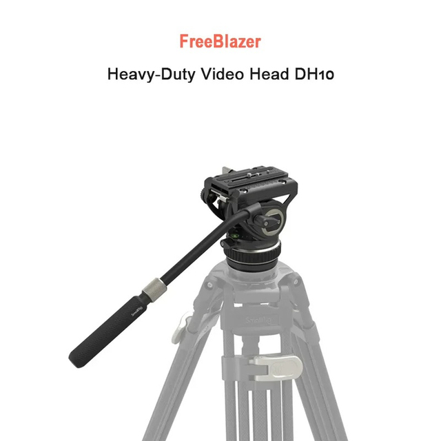 For DH10 Heavy Duty Tripod Fluid Video Head with Flat Base Adjustable Handle Quick Release Plate Manfrotto No Bubble Level