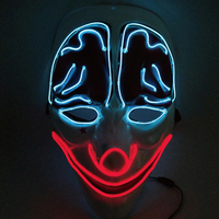 Masque d'Halloween LED rechargeable Masque lumineux lumineux à lumière froide pour les fêtes de mascarade de costumes de festival et les cadeaux