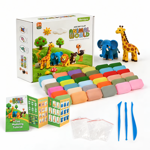 Kit de Arcilla Seca al Aire para Niños, Mundo Animal, 36 Colores con Herramientas de Escultura, Manualidades Seguras y No Tóxicas, Regalos de Cumpleaños y Fiestas - Product Image 1