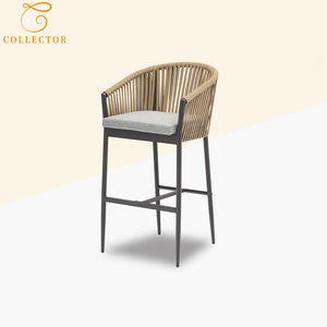 Tabouret haut avec coussin et corde <span class=keywords><strong>Chaise</strong></span> <span class=keywords><strong>de</strong></span> <span class=keywords><strong>bar</strong></span> Design moderne <span class=keywords><strong>de</strong></span> haute qualité Hôtel Bistro Café Terrasse - Product Image 1