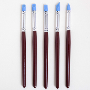 Bomeijia 5Pcs Đầu Mềm Tay Cầm Bằng Gỗ Silicone Pen Set Bán Trực Tiếp Cho Gốm Đất Sét Tự Làm Công Cụ Nghệ Thuật Nguồn Cung Cấp - Product Image 2