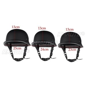 Casco de Motocicleta Estilo Vintage Alemán, Tallas M/L/XL, Casco Abierto para Scooter, Color Negro Brillante - Product Image 6