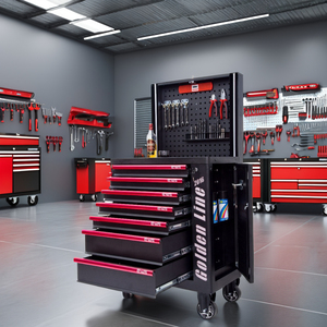 Armadietto professionale per utensili in metallo con 7 cassetti con <span class=keywords><strong>pannello</strong></span> di sollevamento Bluetooth set di strumenti a mano per le officine-plastica in acciaio - Product Image 6