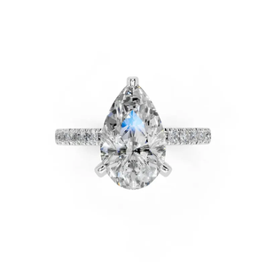랩그로운 다이아몬드 반지 2캐럿 14K 금도금 여성용 IGI 인증 CVD/HPHT 페어컷 다이아몬드 - Product Image 5