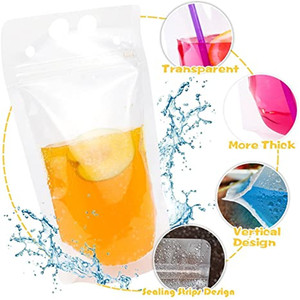 Bolsas de plástico transparente para bebidas, pajita y bolsas de zumo con orificio para mano, embalaje para bebidas frías y calientes, de fábrica - Product Image 2