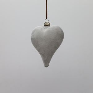 Décoration de Noël en forme de cœur d'oignon en <span class=keywords><strong>verre</strong></span>, en velours floqué, rouge vin, gris, 8*8 cm, vente en gros d'usine - Product Image 3