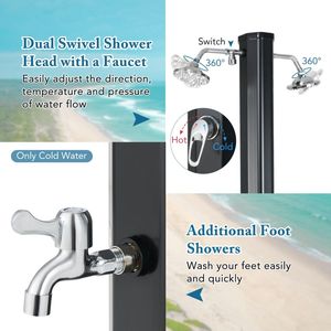 CYEN - Nueva Columna de Ducha Solar Doble para Exteriores, Agua Fría y Caliente con Ajuste Automático, Equipo de Ducha para Camping - Product Image 2