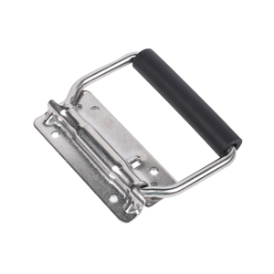 Boîte à outils compacte en métal pour flight case, accessoires en acier poli, poignée pliante à ressort - Product Image 1