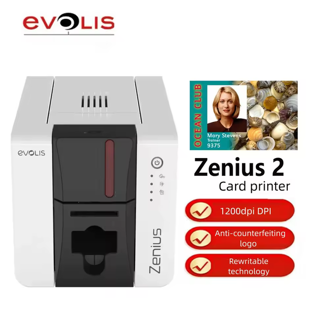 Original Zenius 2 Dye Sublimation Card Printer Thermal Printing Machine for CR80 PVC ID Badge