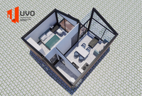 Rumah Modular A-Frame UVO Flat Pack, Perakitan Cepat, Rumah Prefab Atap Gable, Rumah Mungil Segitiga untuk Halaman Belakang Airbnb