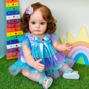 Poupée reborn en silicone de 22 pouces, réaliste et anatomiquement correcte, nouveau-né avec sucette magnétique et couche, jouet réaliste - Product Image 2