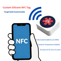 Étiquettes NFC en silicone lavables personnalisées à prix d'usine, patchs NFC souples pour vêtements et chapeaux de mode, OEM