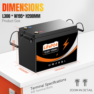 แบตเตอรี่ลิเธียม LiFePO4 ของสหรัฐอเมริกา 12.8V/12V 100Ah กันน้ำระดับ IP65 สำหรับเรือ ใช้แทนแบตเตอรี่ตะกั่วกรด เหมาะสำหรับรถบ้านและแคมป์ปิ้ง ใช้งานได้ 6000 รอบการใช้งาน - Product Image 6