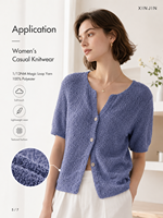Fil fantaisie bouclé teint 100 % polyester 1/13NM, filé à anneaux, doux pour le tricot de pulls
